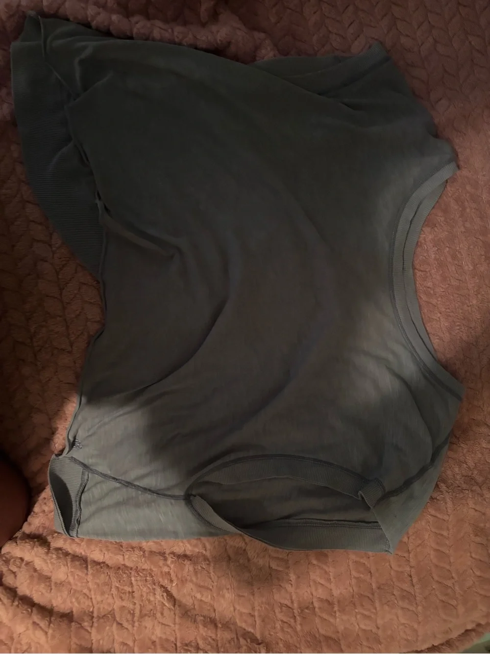 Free People Ribbed Short Sleeve Tee in Slate Blue